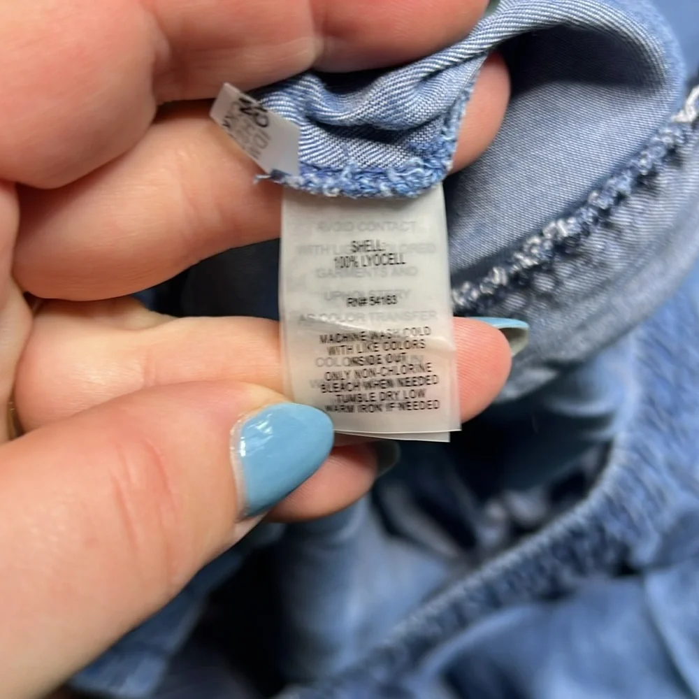 EUC Calvin Klein Chambray denim tencel elastic waist athleisure joggers XL